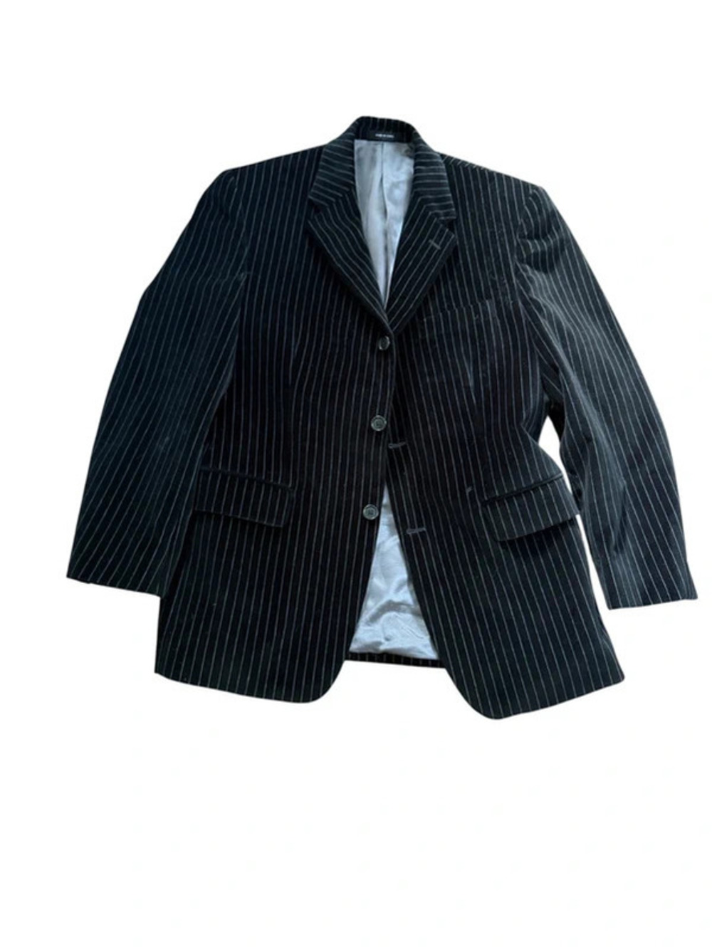 Calvin Klein Men's Black Velvet Pinstripe Blazer Size 38S
